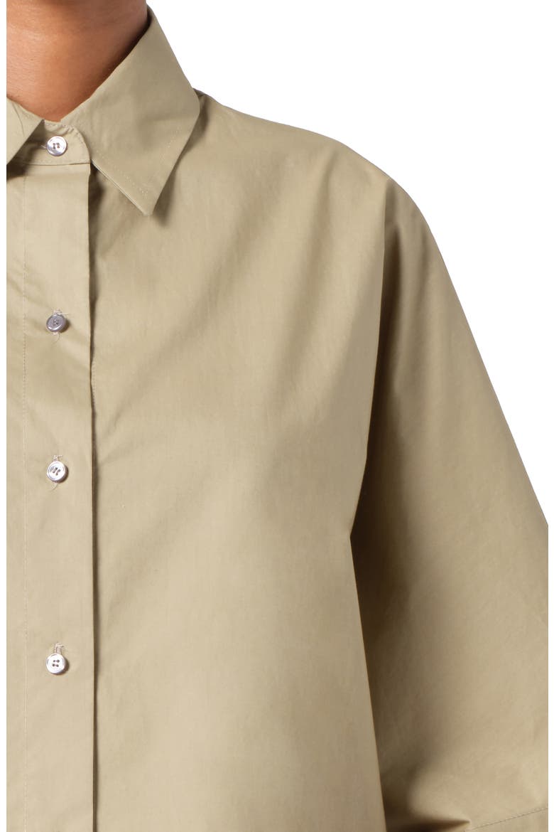 Merrin Short Sleeve Cotton Poplin Button-Up Shirt, Alternate, color, COCOON