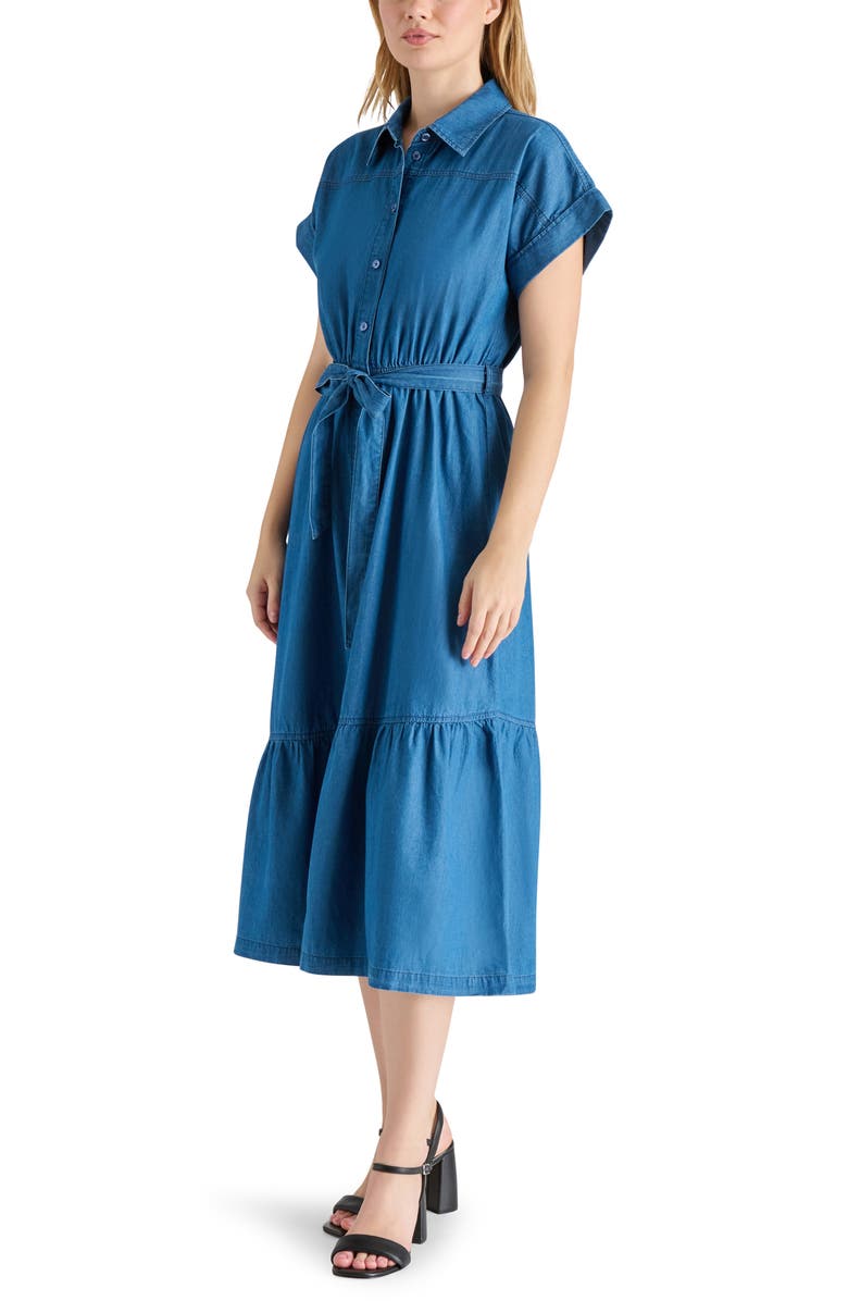 Steve Madden Short Sleeve Chambray Shirtdress, Alternate, color,