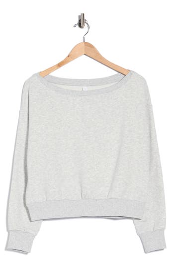 Z By Zella Feather Fleece Sweatshirt In Grey Light Heather