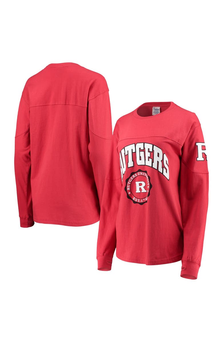 PRESSBOX Women's Pressbox Scarlet Rutgers Scarlet Knights Edith Long Sleeve T-Shirt, Main, color, Scarlet