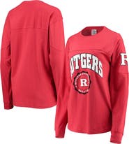PRESSBOX Women's Pressbox Scarlet Rutgers Scarlet Knights Edith Long Sleeve T-Shirt