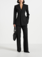 Manière De Voir Emy Tailored Cinch Waist Shawl Blazer