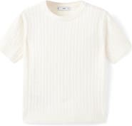 MANGO Cable Stitch Short Sleeve Sweater