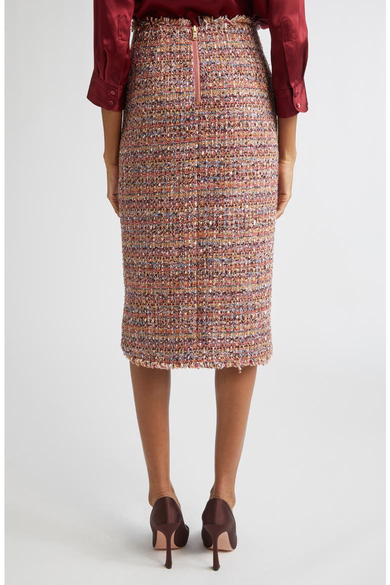 Tai Tweed Midi Skirt, Alternate, color, MAUVE/ TAN MULTI TWEED