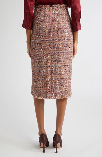 L'AGENCE Tai Tweed Midi Skirt Nordstrom