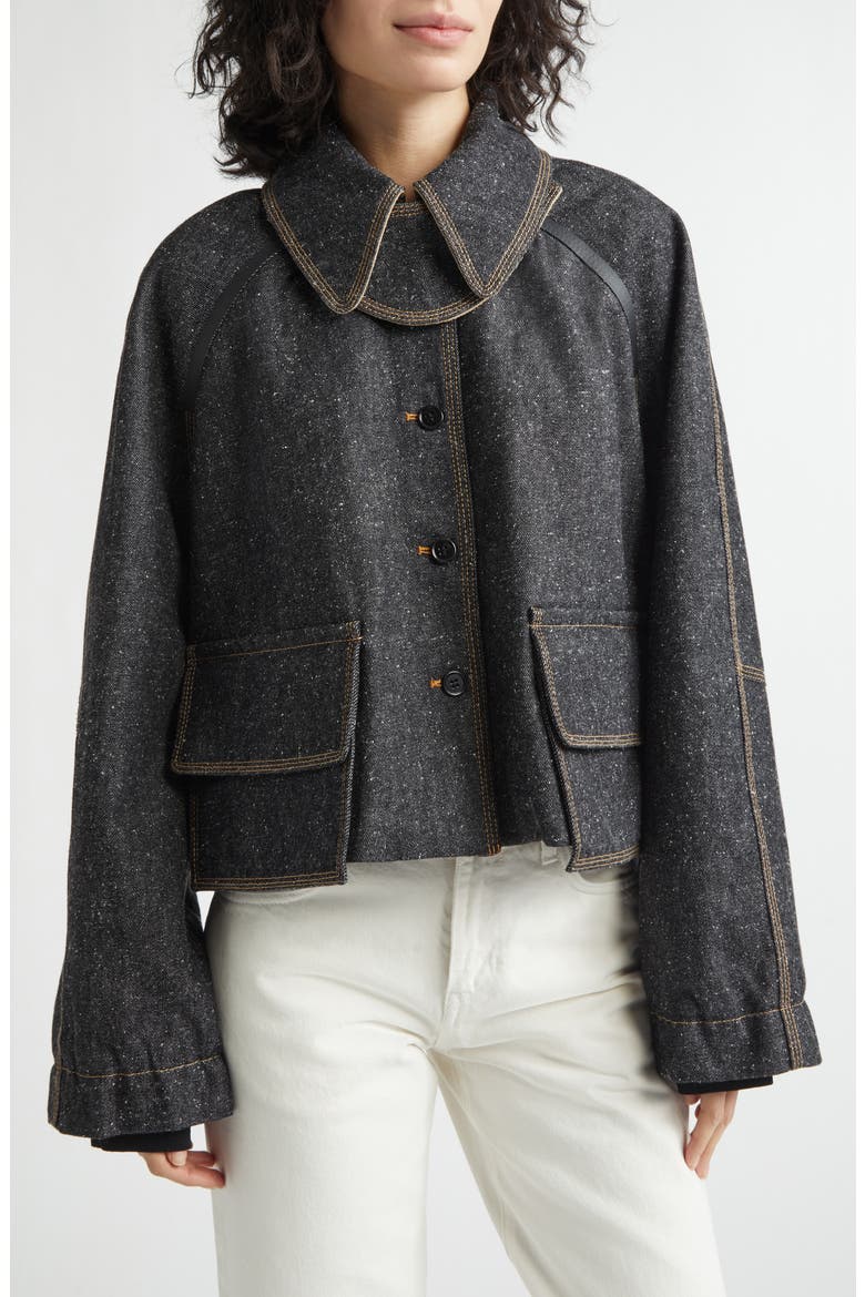 Precious Cargo Denim Crop Jacket, Alternate, color, INDIGO RAW
