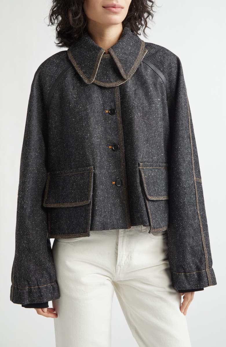 NACKIYÈ Precious Cargo Denim Crop Jacket, Alternate, color, Indigo Raw