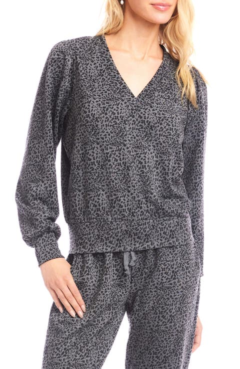 Leopard Print V-Neck Top