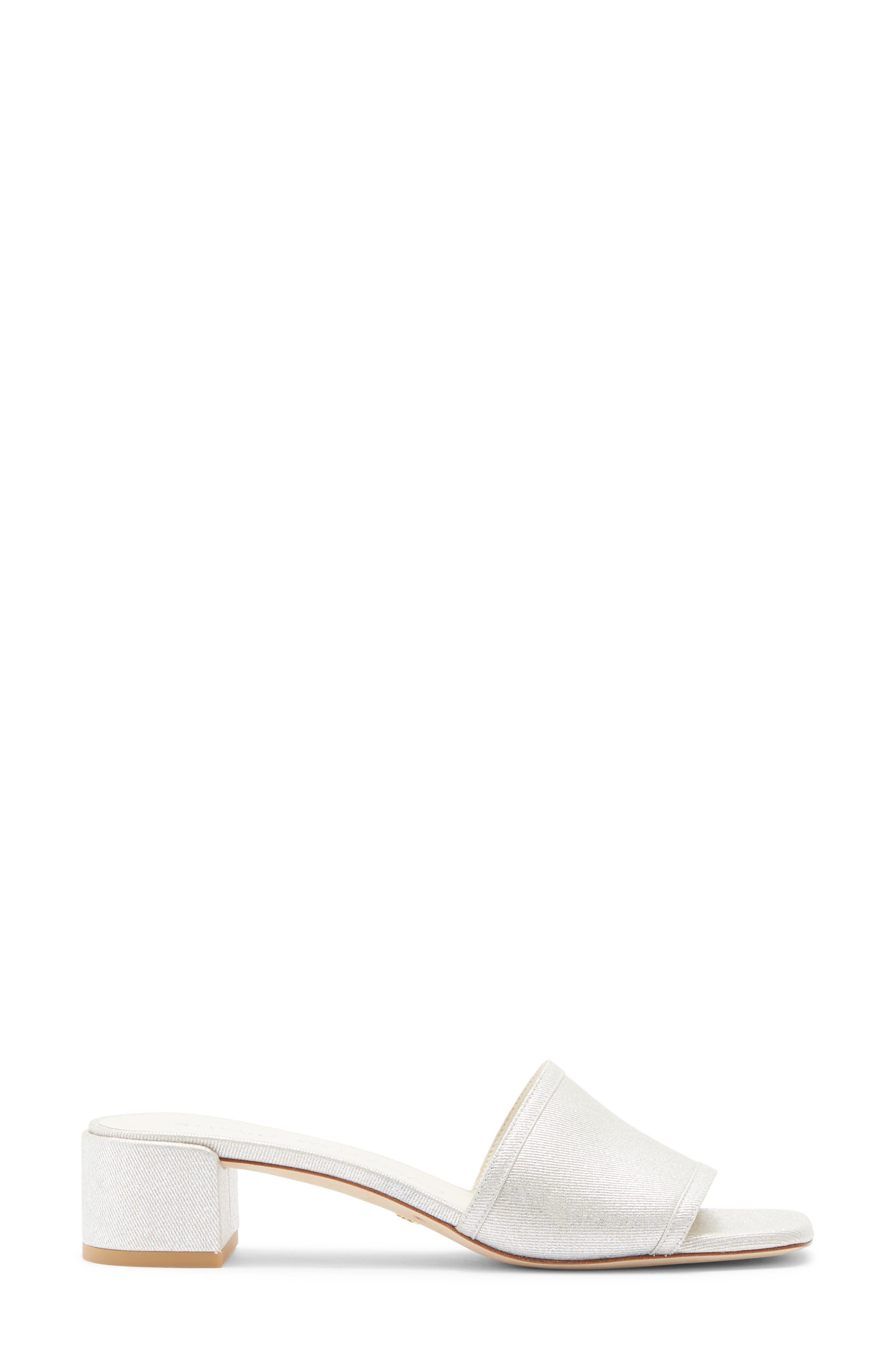 Stuart Weitzman Cayman Block Heel Sandal, Alternate, color, Silver