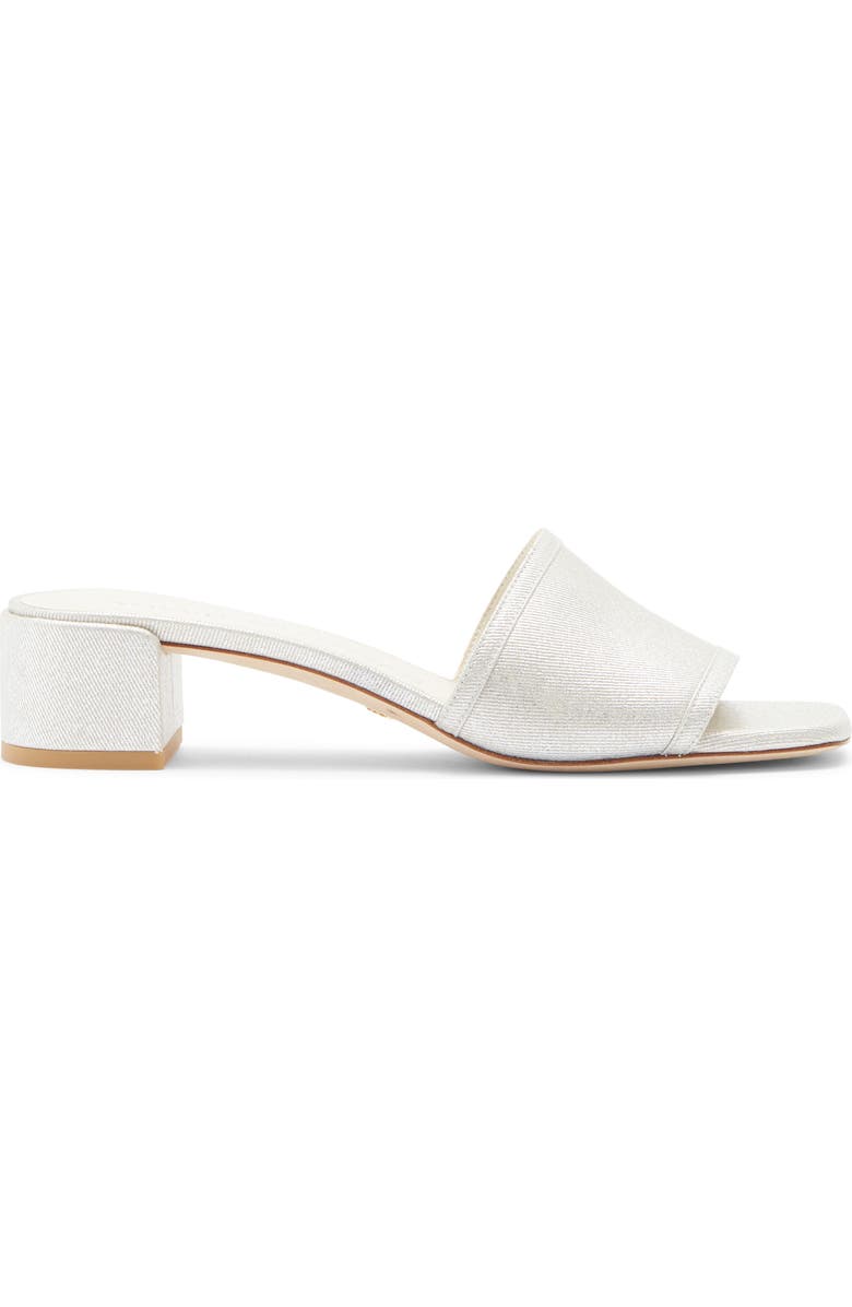 Stuart Weitzman Cayman Block Heel Sandal, Alternate, color, Silver