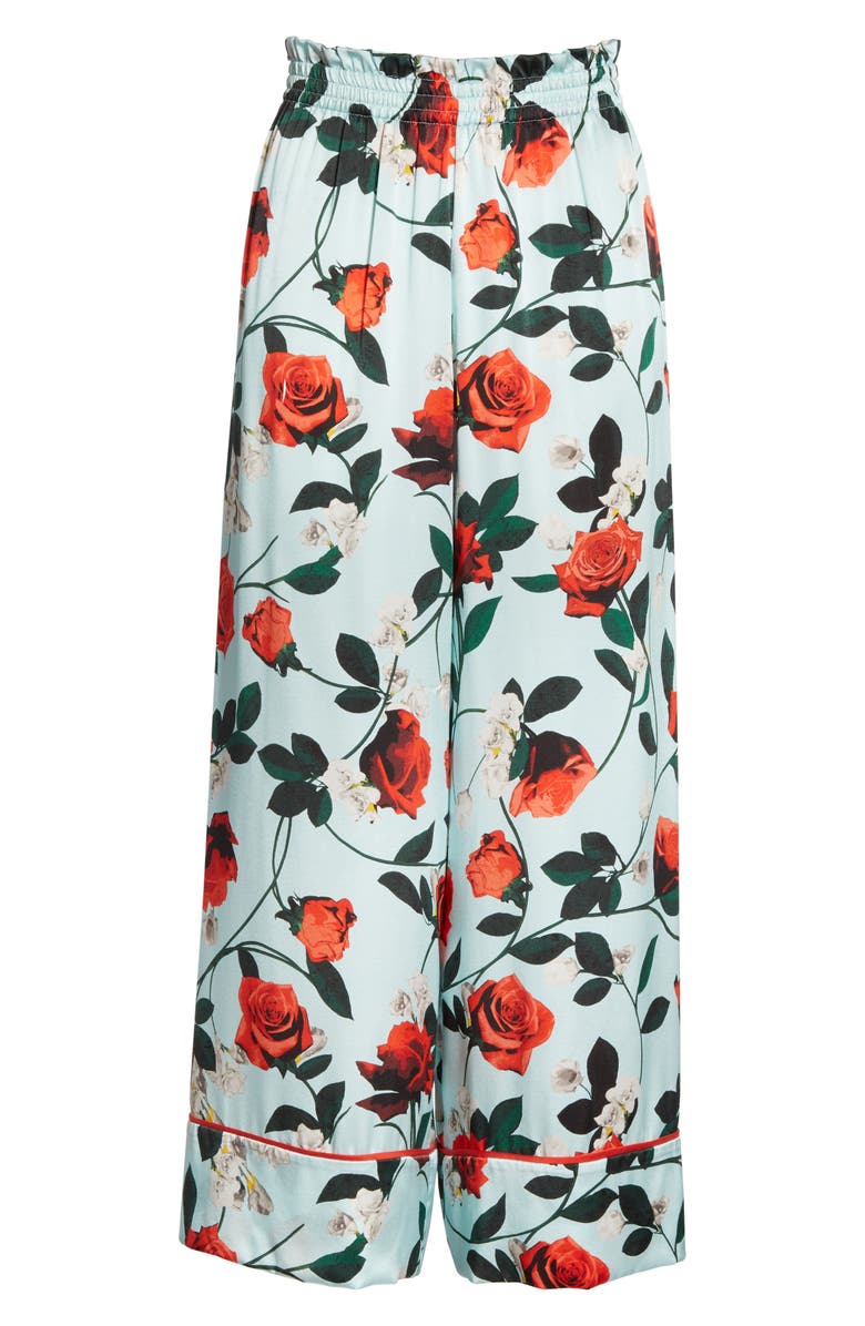 Alice + Olivia Elba Floral Crop Pants, Alternate, color, 