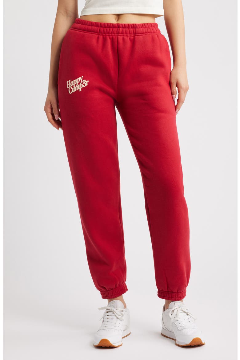 Puff Series Core Logo Cotton Blend Joggers, Main, color, POMEGRANATE RED
