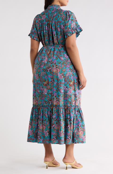 Alna Floral Cotton Midi Dress