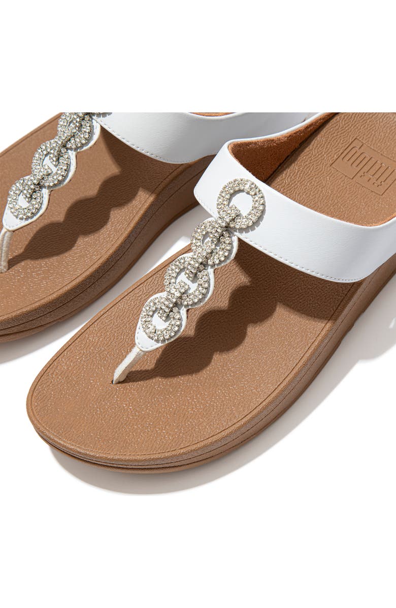 FitFlop Fino Crystal Embellished Thong Platform Sandal, Alternate, color, Urban White