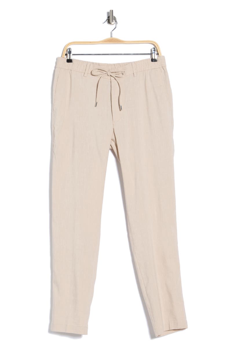 BOSS Kane Linen Blend Pants, Main, color, Light Beige