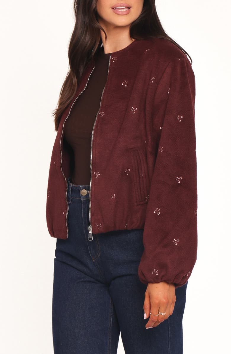 Petal & Pup Marla Crop Bomber Jacket, Alternate, color, Cherry