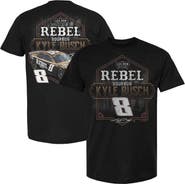 CHECKERED FLAG Men's Checkered Flag Sports Black Kyle Busch Rebel Bourbon Pit Stop T-Shirt