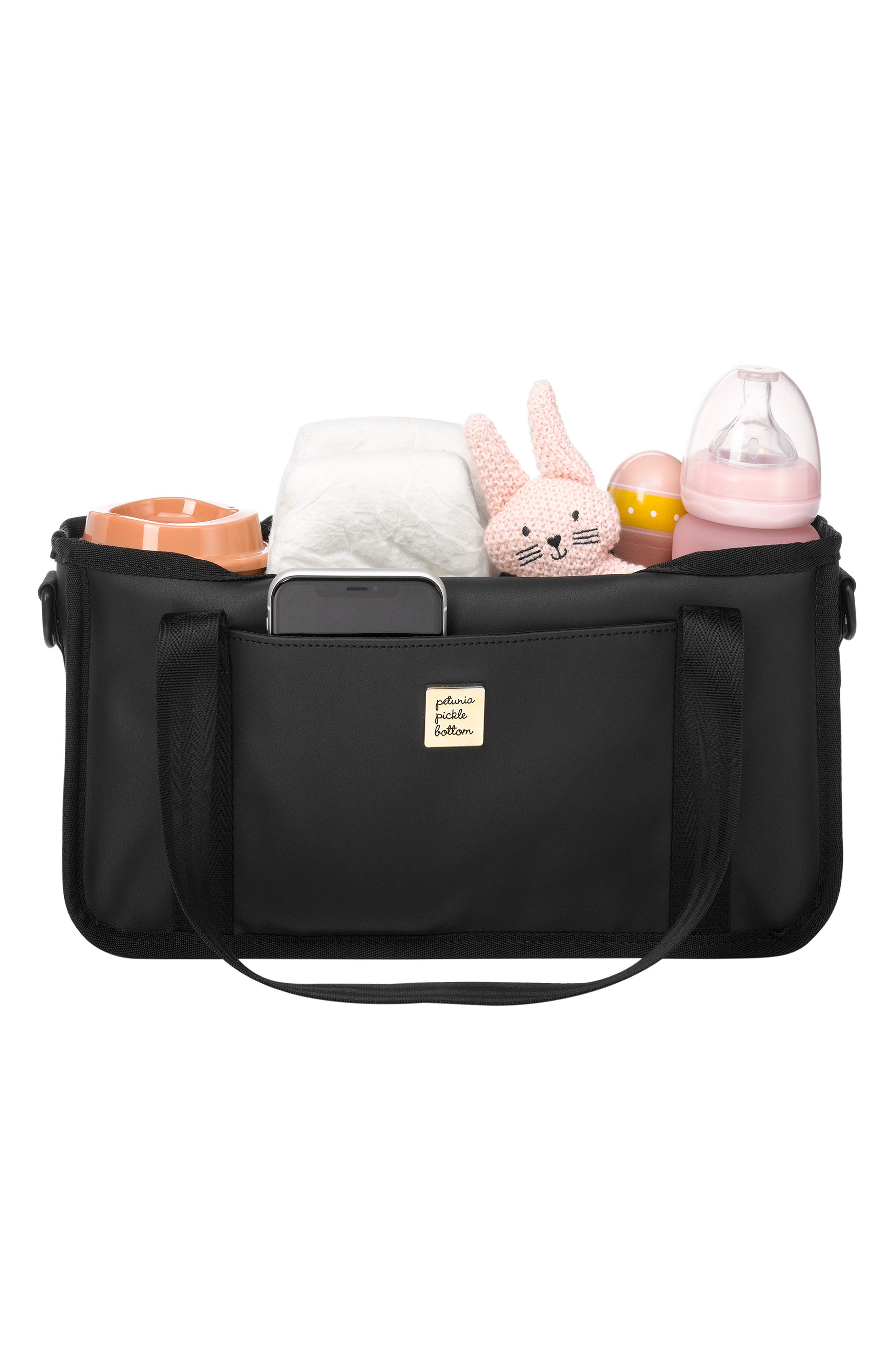 Petunia Pickle Bottom Wander Stroller Caddy, Alternate, color, Black Matte Leatherette