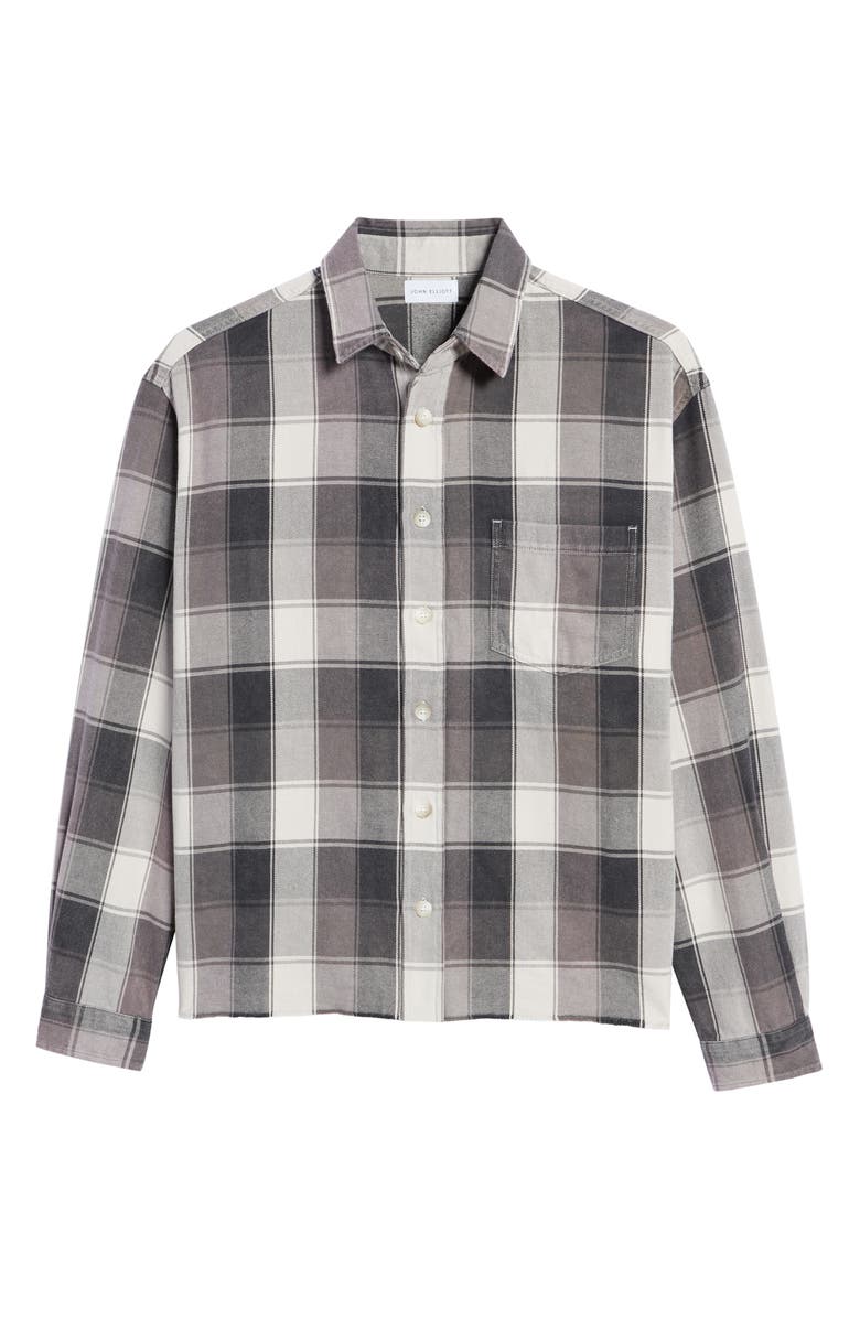 John Elliott Hemi Point Sur Check Oversize Cotton Button-Up Shirt, Alternate, color,