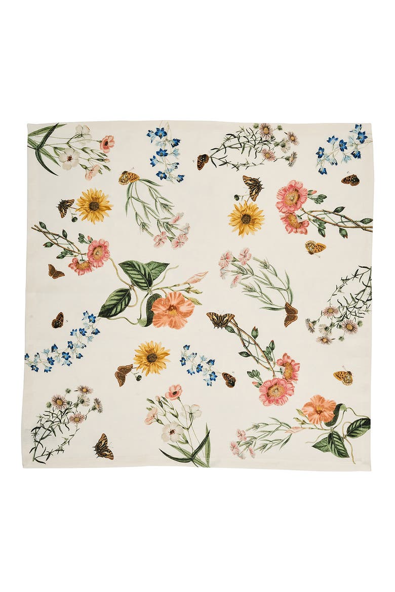 Floral Garden Set of 4 Linen Napkins, Alternate, color, MULTI