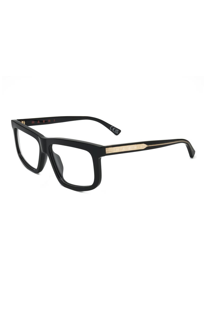 57mm Rectangular Optical Glasses, Alternate, color, BLACK