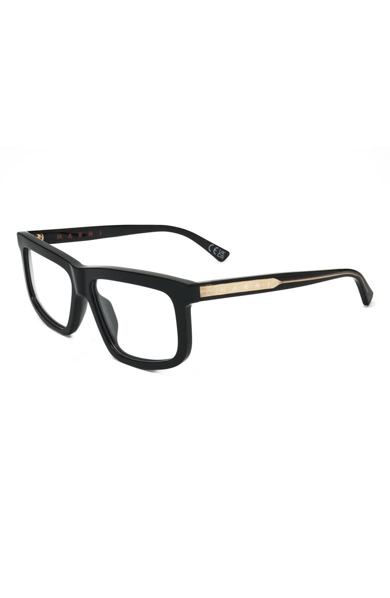 Marni 57mm Rectangular Reading Glasses, Alternate, color, Black