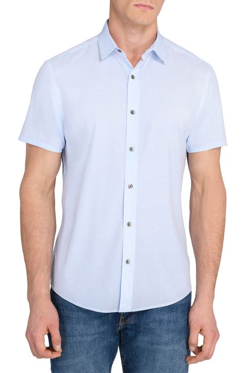 Trim Fit Short Sleeve Performance Button-Up Shirt