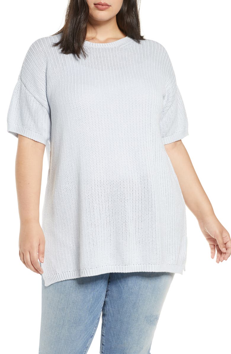 Eileen Fisher Crewneck Tunic Top, Main, color, 