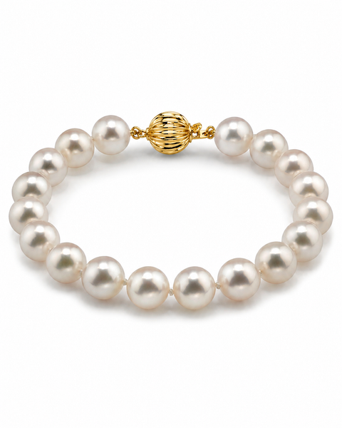 8.5-9.0mm Hanadama Akoya White Pearl Bracelet