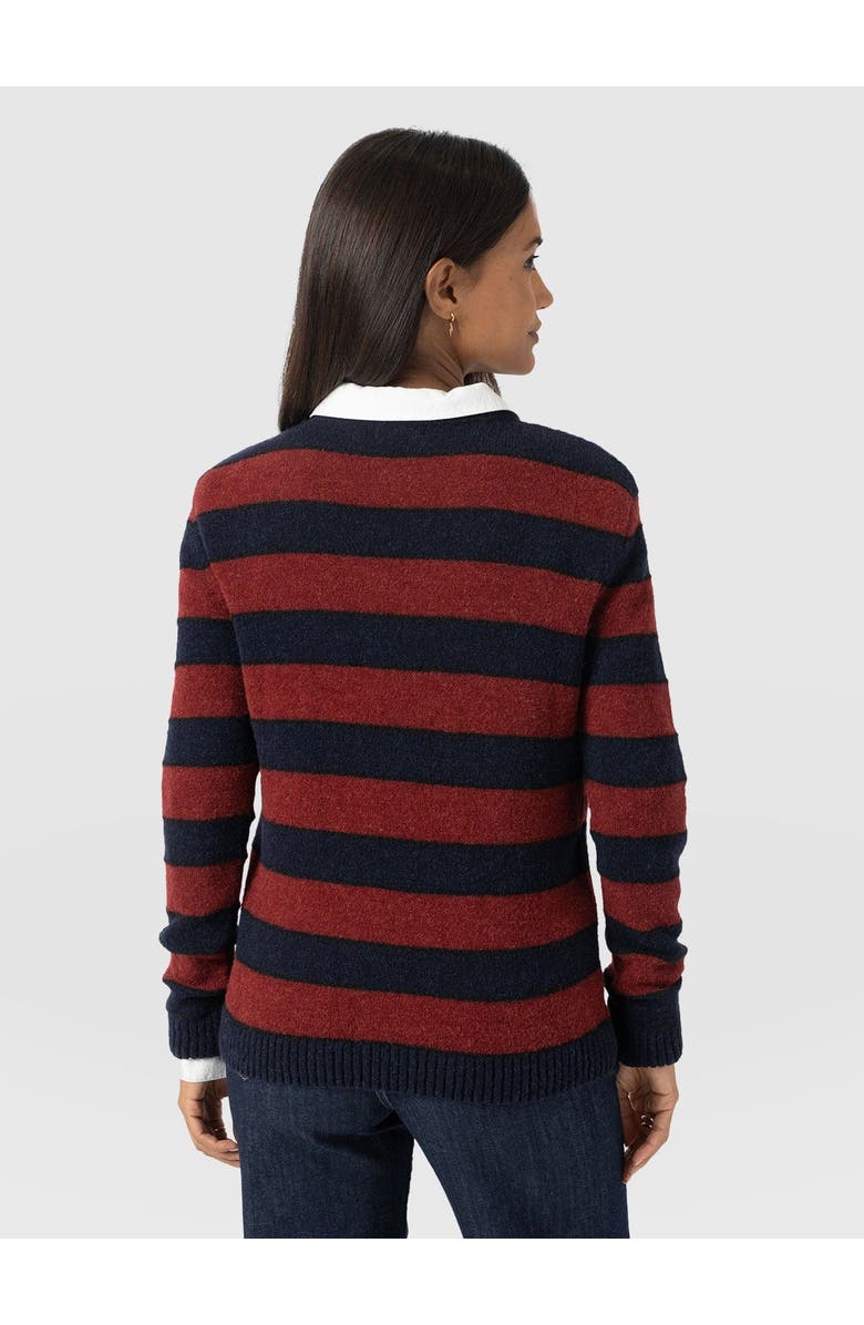 Saint + Sofia Azura Knit Sweater, Alternate, color, Red/Navy