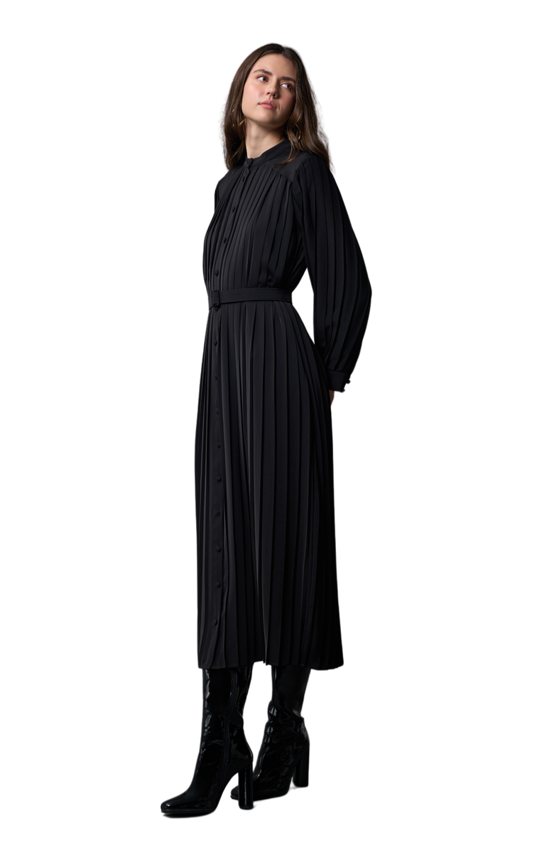 Mizalle Pleated Chiffon Maxi Dress, Alternate, color,