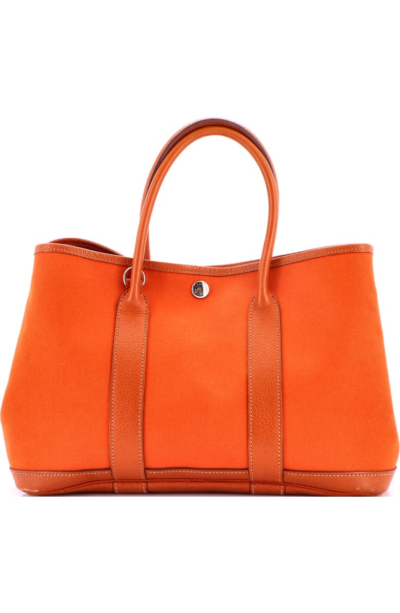 Pre-Owned Hermes Garden Party Tote Toile and Leather 30, Main, color, Potiron
