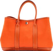 Pre-Owned Hermes Garden Party Tote Toile and Leather 30