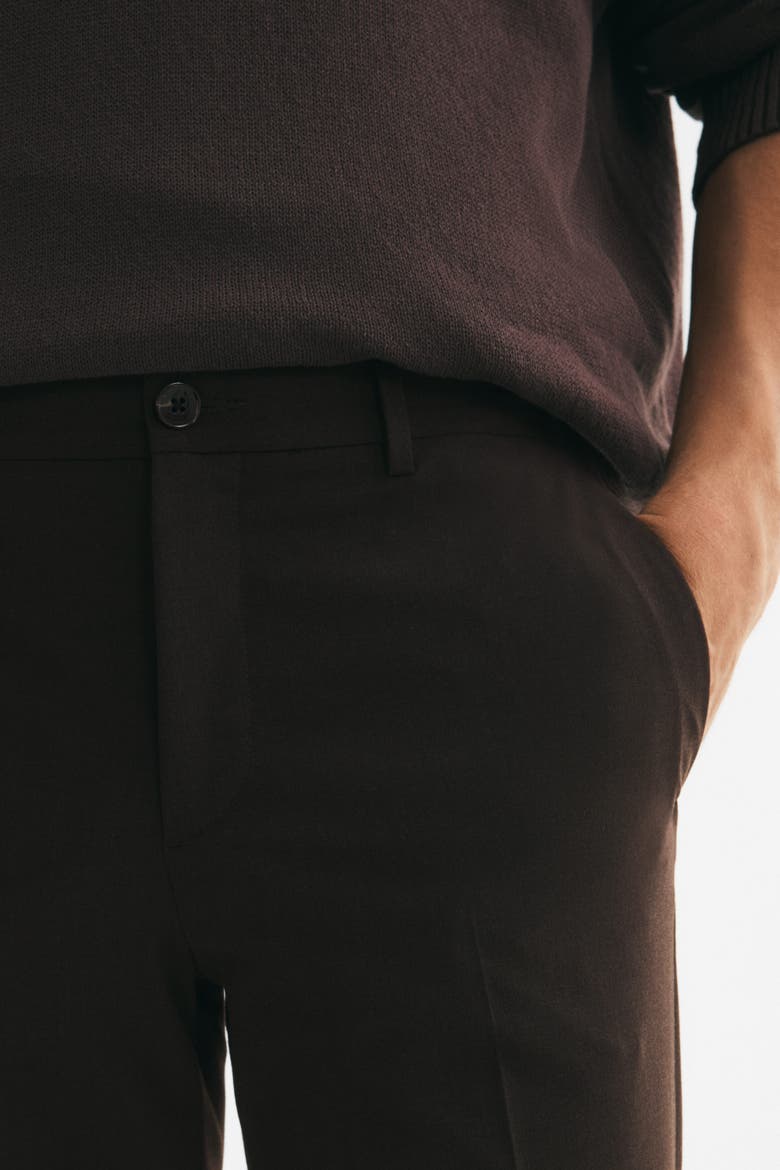 Slim-Fit Tailored Pants, Alternate, color, Dark brown