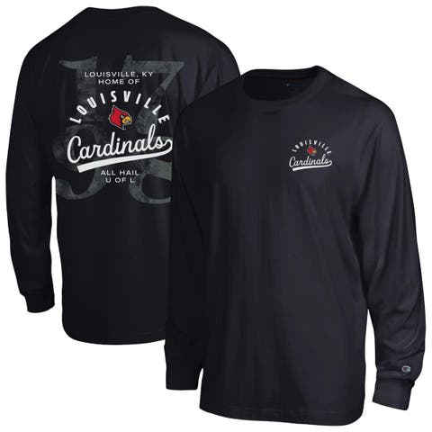 Men's Champion Black Louisville Cardinals Laminated All-Star Long Sleeve T-Shirt