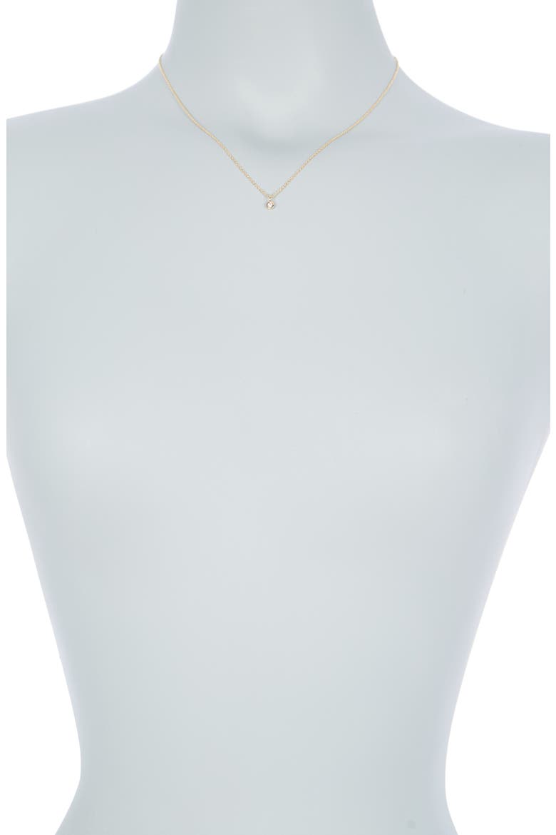 14K Yellow Gold Bezel Solitaire Diamond Pendant Necklace - 0.05 ctw, Alternate, color, YELLOW GOLD/DIAMOND