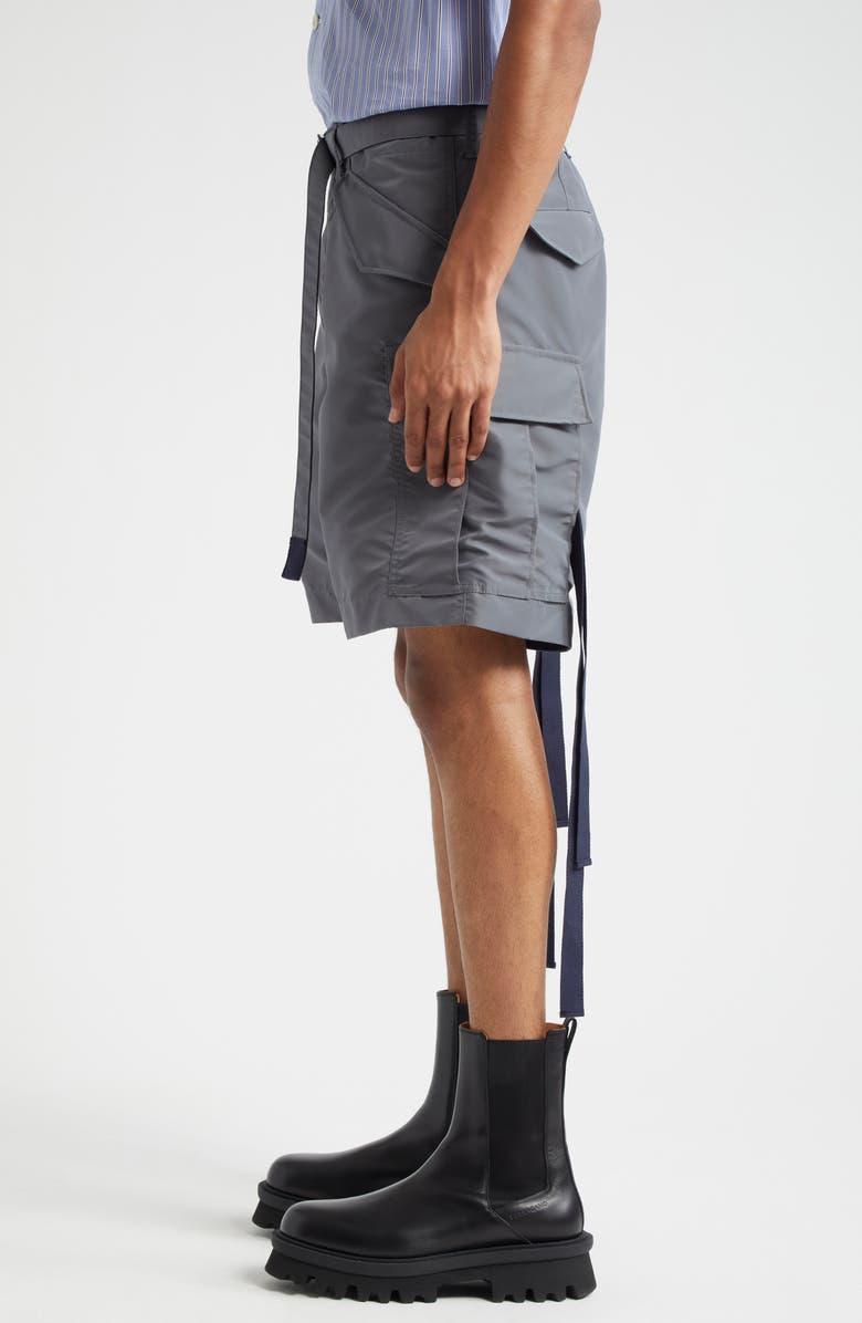 Sacai Nylon Twill Cargo Shorts, Alternate, color, Gray