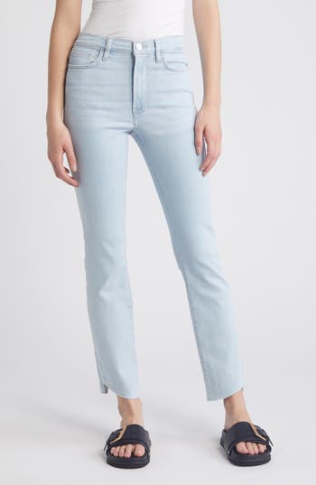 FRAME FRAME LE HIGH WAIST CASCADE HEM ANKLE STRAIGHT LEG JEANS