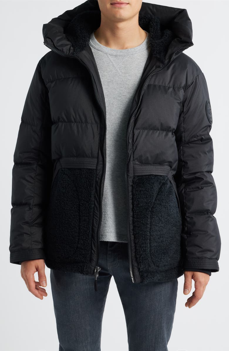 UGG<sup>®</sup> MetroPeak Ripstop & Fleece 700 Fill Power Down Puffer Jacket, Main, color, Black