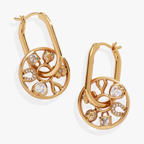 Love Luck Wheel Hoop Earrings