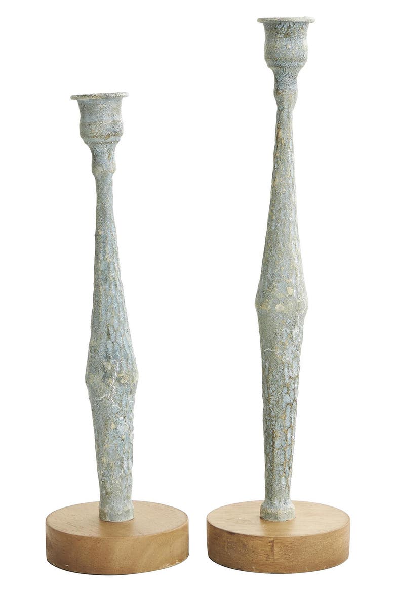 Bohemian Set of 2 Candle Holders, Main, color, LIGHT BLUE