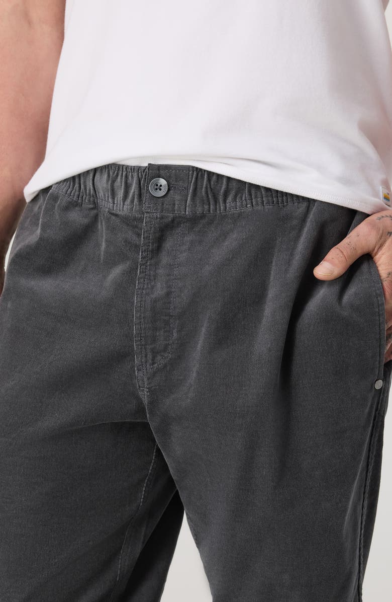 Vuori Optimist Elastic Waist Stretch Cotton Corduroy Pants, Alternate, color, Charcoal