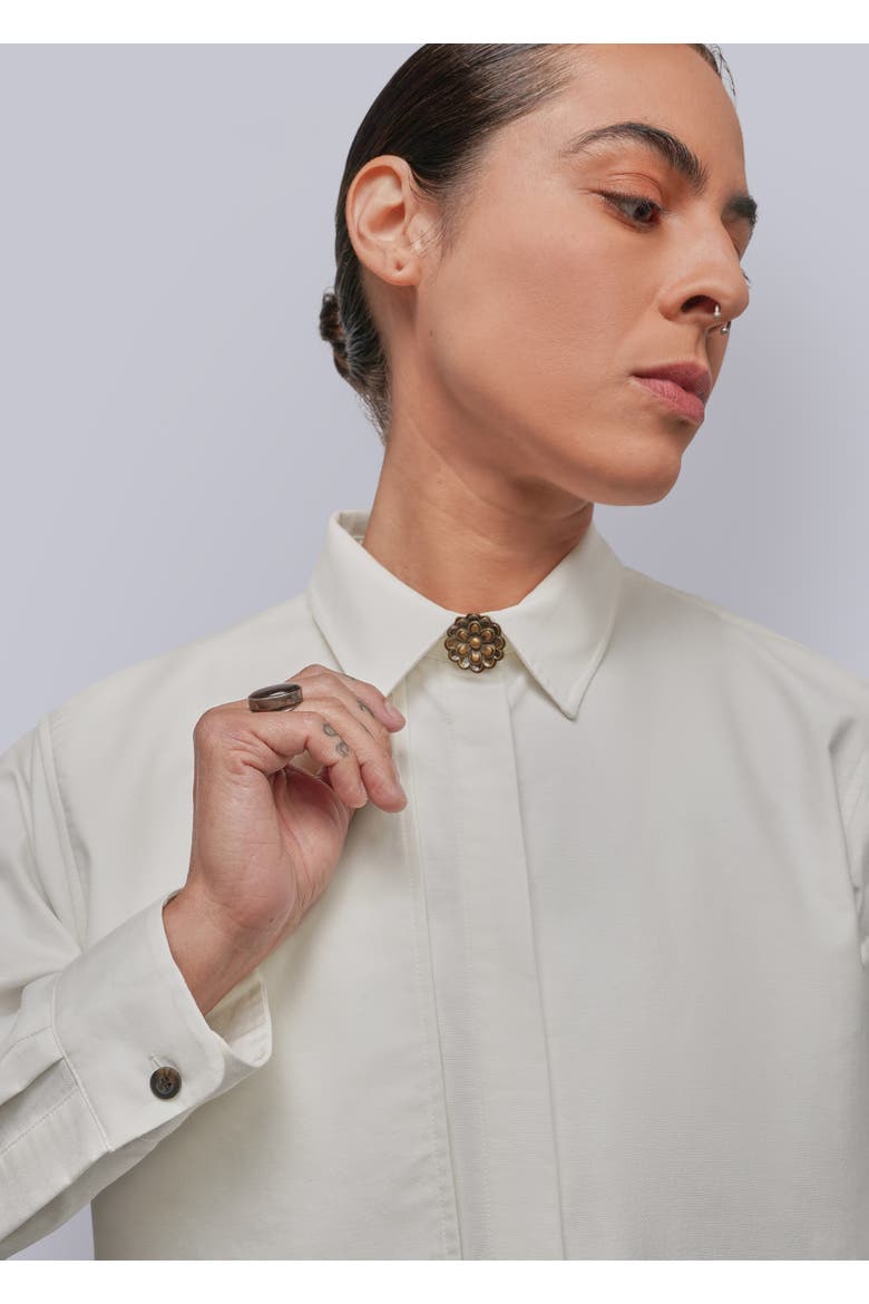 The Empower Oxford Storm Flap Button Up, Alternate, color, WHITE