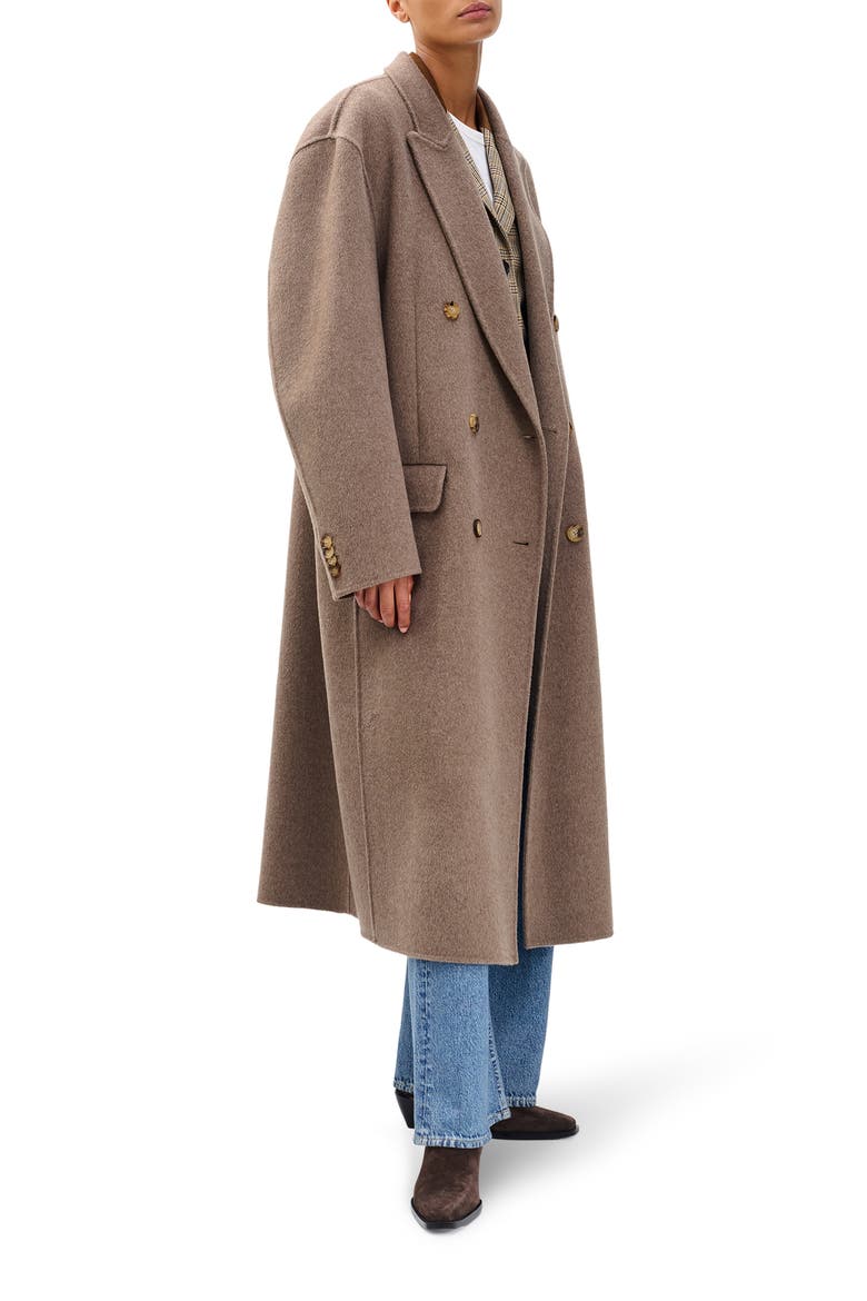 Vasso Double Breasted Wool Blend Coat, Alternate, color, TAUPE