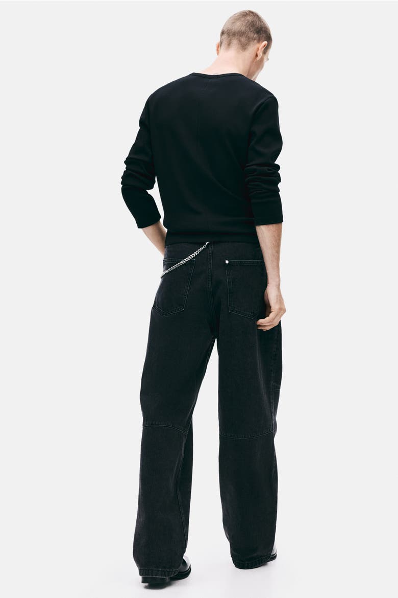 Baggy Darted Jeans, Alternate, color, Black
