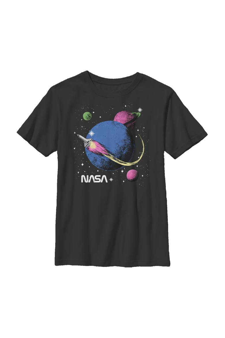 Boy's NASA Retro Rocket Journey Graphic Tee, Main, color, Black