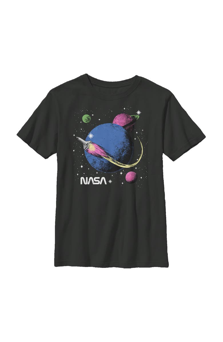 NASA Boy's NASA Retro Rocket Journey Graphic T-Shirt, Main, color, Black