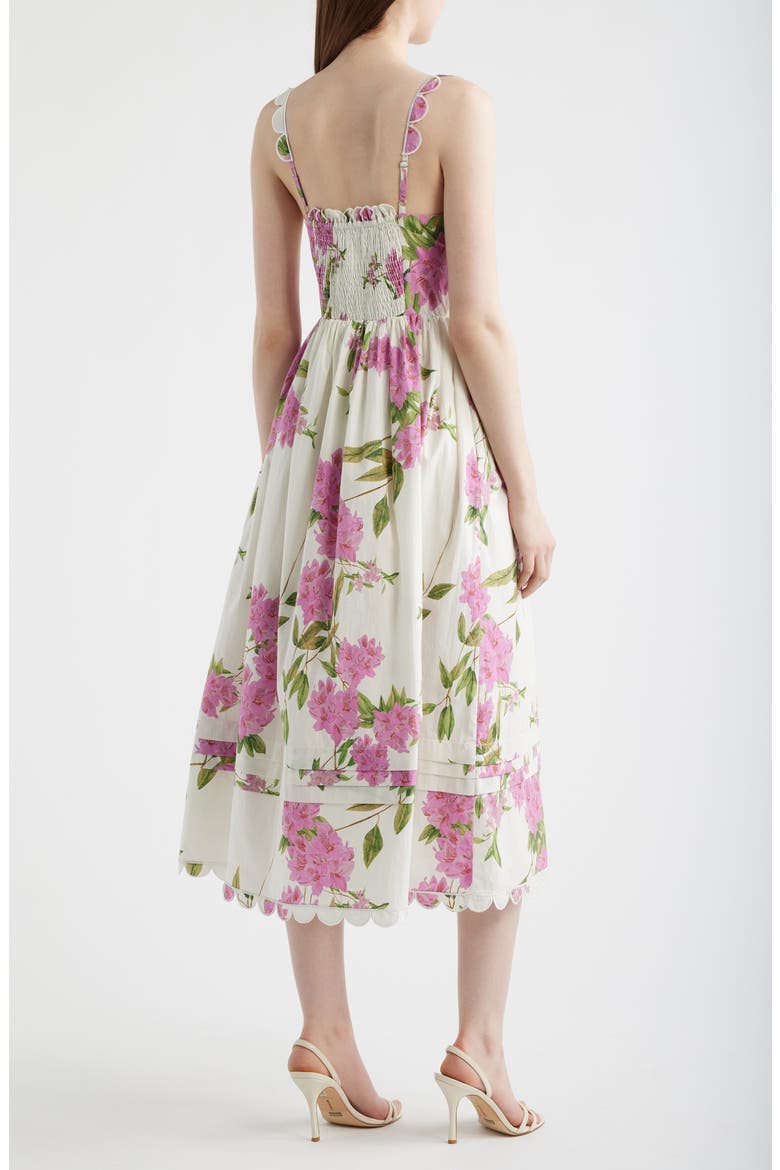 Esther Floral Print Sleeveless Midi Dress, Alternate, color, WHITE PINK SAGE