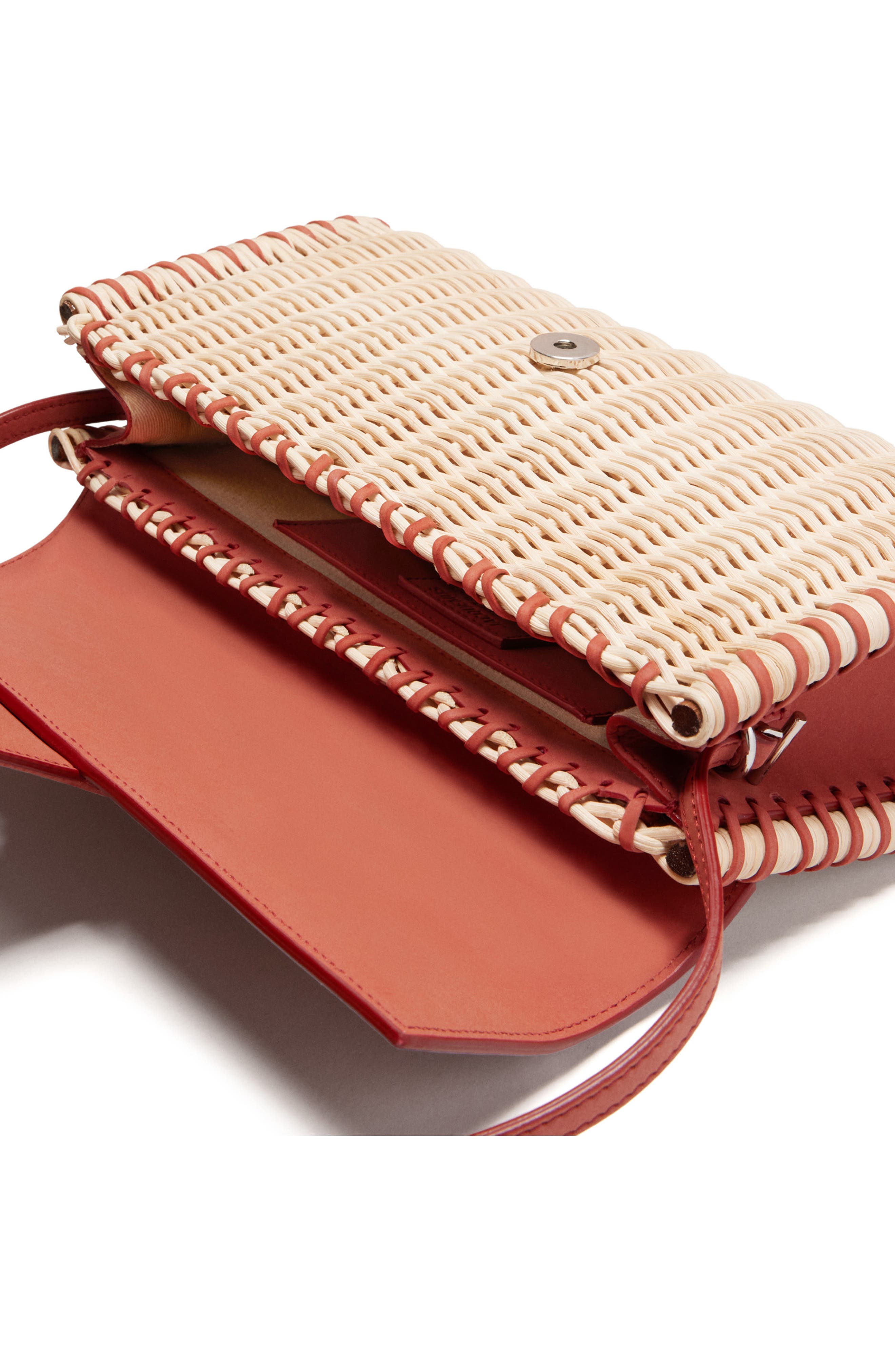 Jacquemus Long Le Bambino Woven Wicker Shoulder Bag, Alternate, color, 