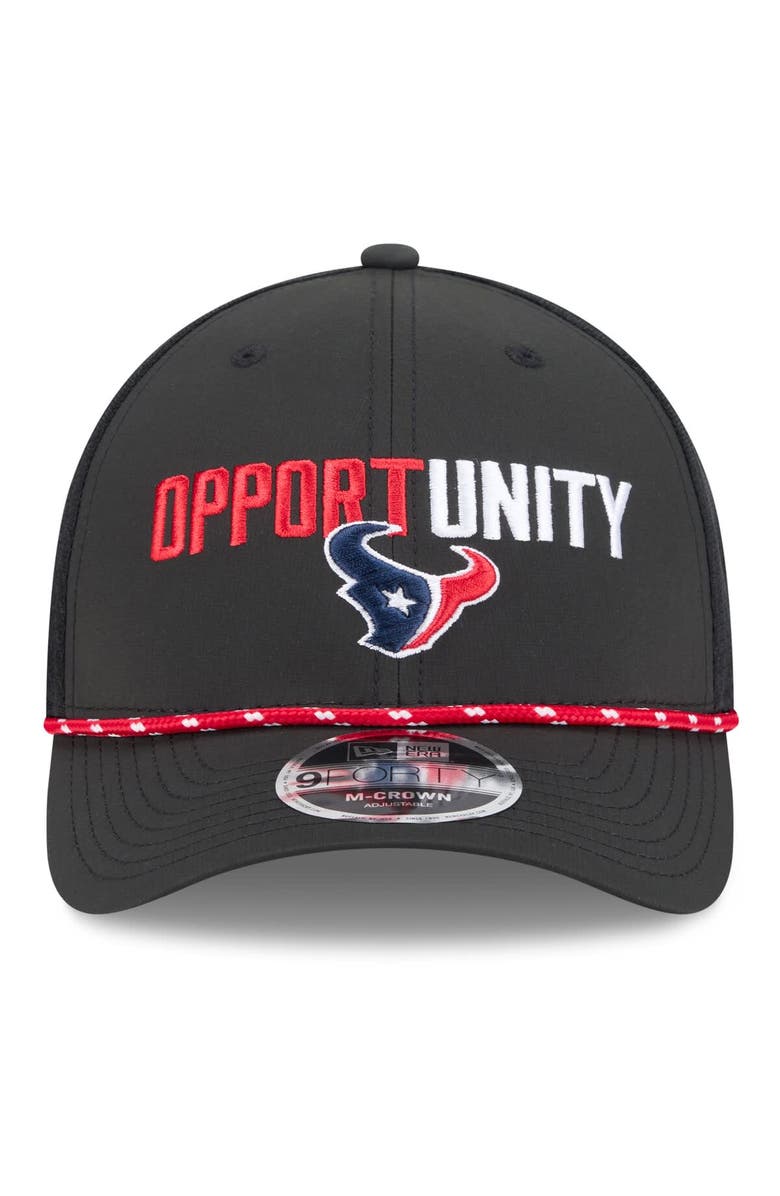 New Era Men's New Era Black Houston Texans 2025 Inspire Change 9FORTY M-Crown Adjustable Hat, Alternate, color, Black